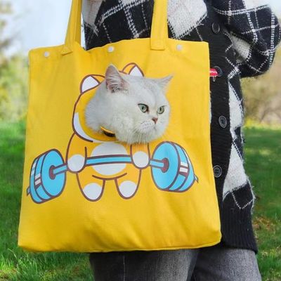 Милая прочная сумка для маленьких собак и кошек Забавный печатный холст, удобный для путешествий